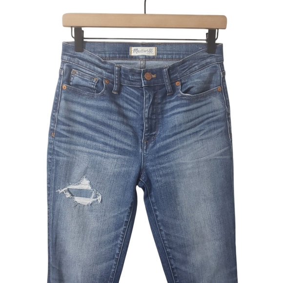 Madewell High Riser Skinny Distressed Jeans Sz 27 - Picture 2 of 14